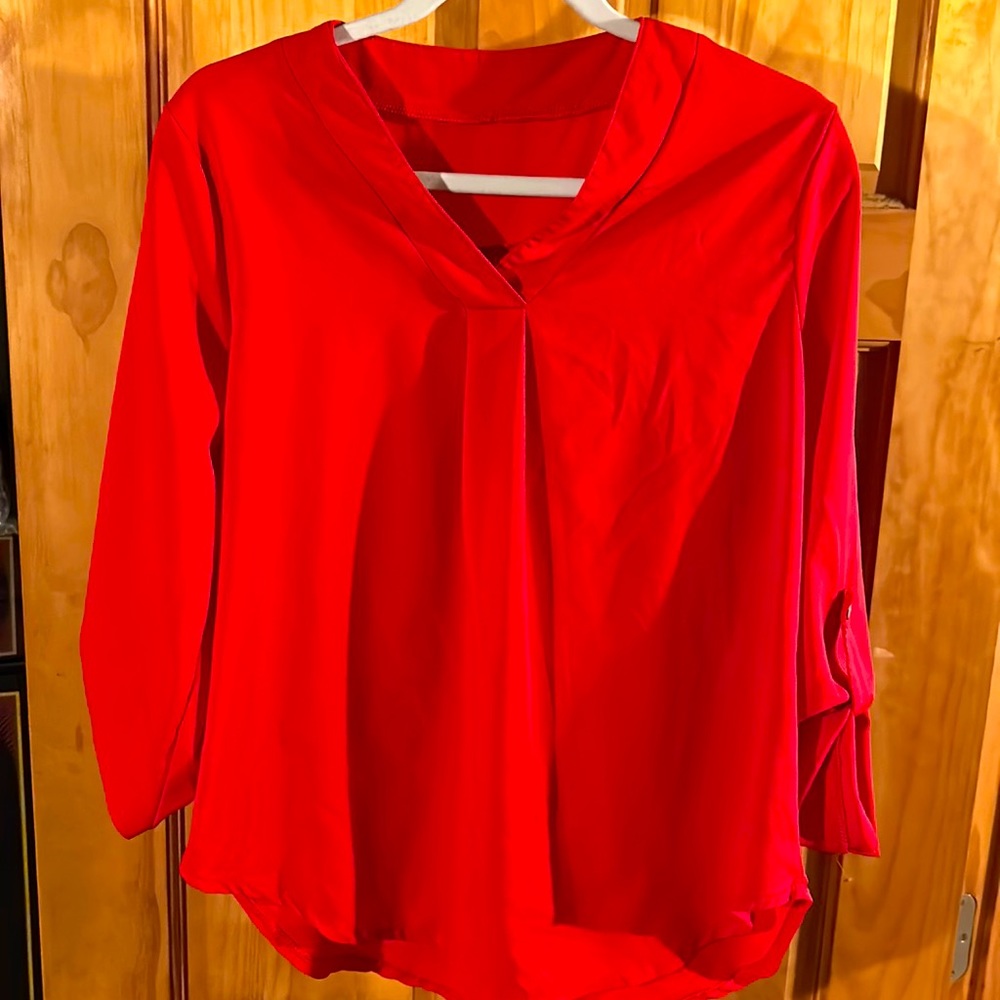 Red Sheer Blouse